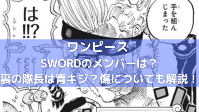 ワンピース Sword ソード のメンバーは 裏の隊長は青キジ Xの傷についても解説 漫画情報 Info